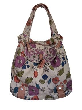 Fossil Floral Canvas Shoulder Bag